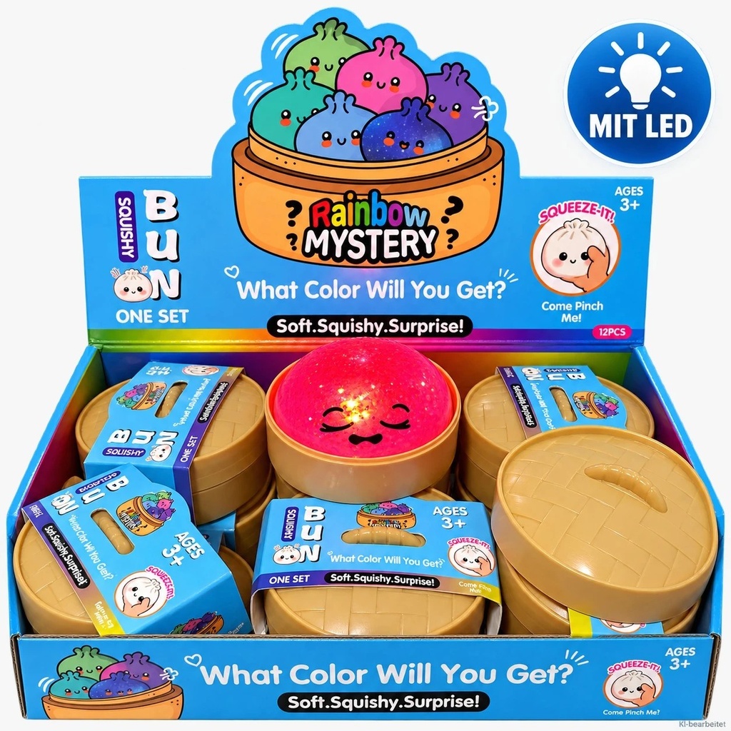 Squishy Dumpling LED Glitter 8.5 cm