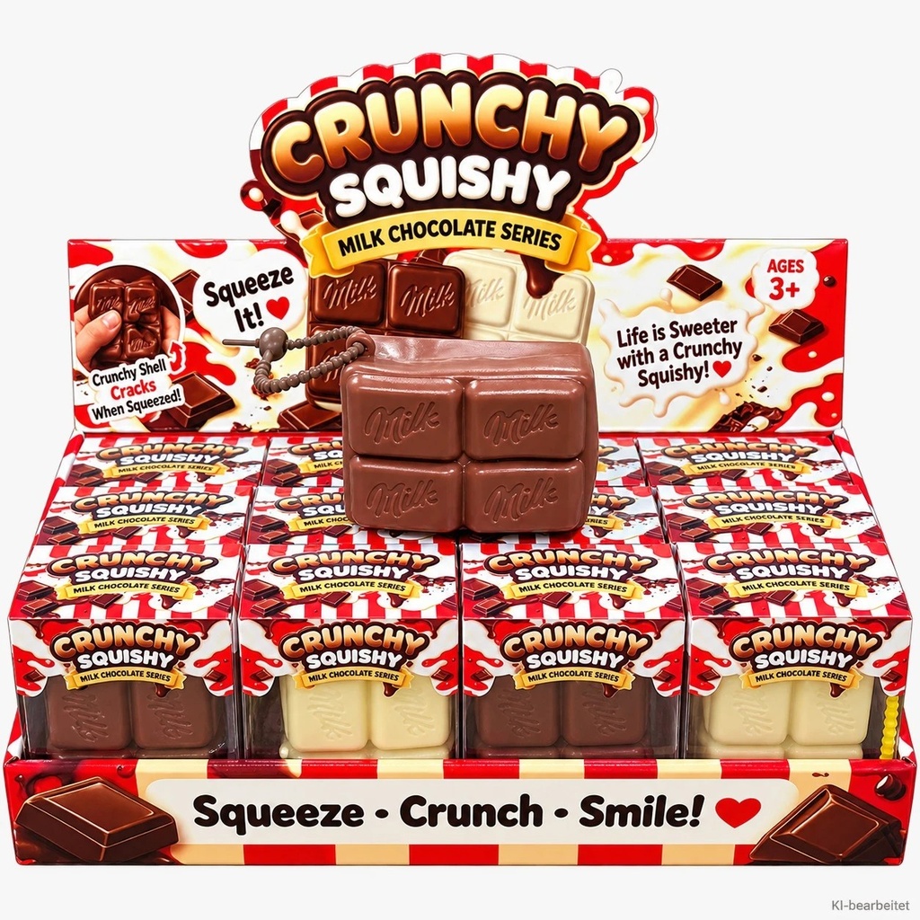 Crunchy Milky Chocolate Squishy with Keychain